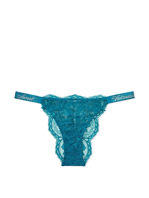 Işıltılı Askılı Dantelli Brazilian Külot