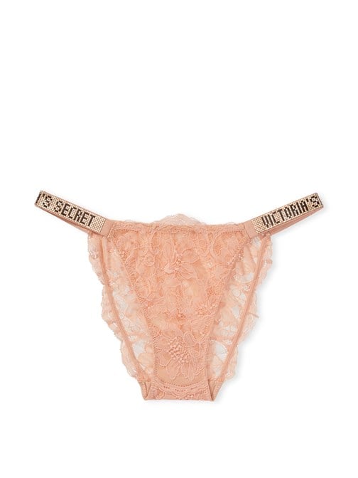 Işıltılı Askılı Dantelli Cheeky Külot
