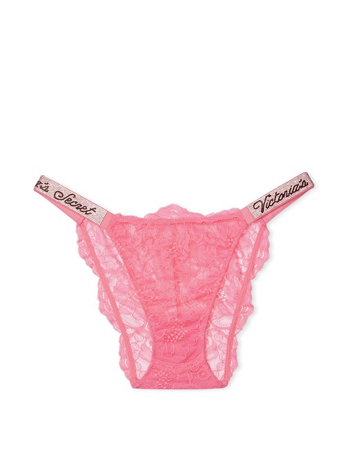 Işıltılı Askılı Dantelli Cheeky Külot