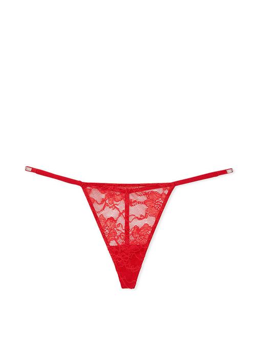 Işıltılı Askılı Dantelli V-String Külot