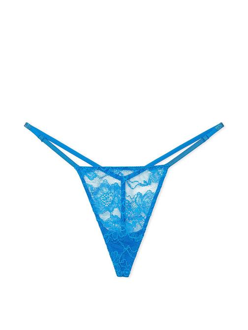 Işıltılı Askılı Dantelli V-String Külot
