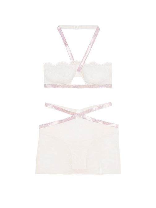 Işıltılı Askılı Halter Bralet & Mini Etek Takımı