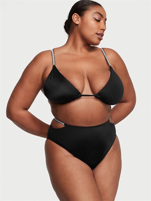 Işıltılı Askılı Yüksek Bel Cheeky Bikini Altı