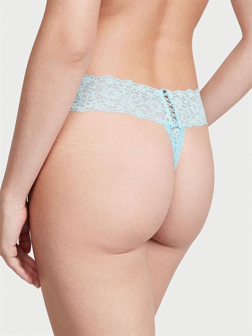 Işıltılı Dantelli Bağcıklı Tanga