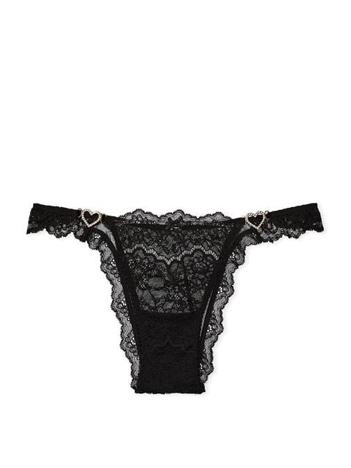 Işıltılı Kalpli Dantelli Brazilian Külot