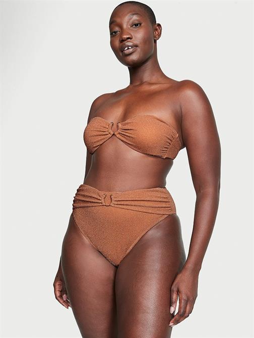 Işıltılı Yüksek Bel Cheeky Bikini Altı