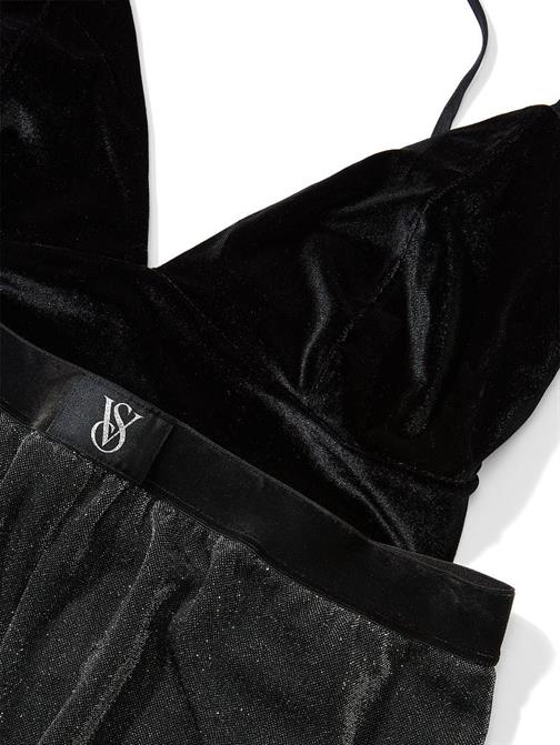 Kadife Atlet & Işıltılı Triko Pijama Takımı