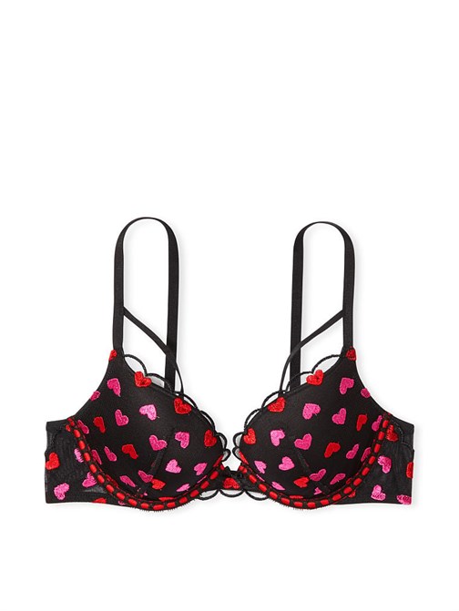 Kalp Nakışlı Push-Up Sütyen