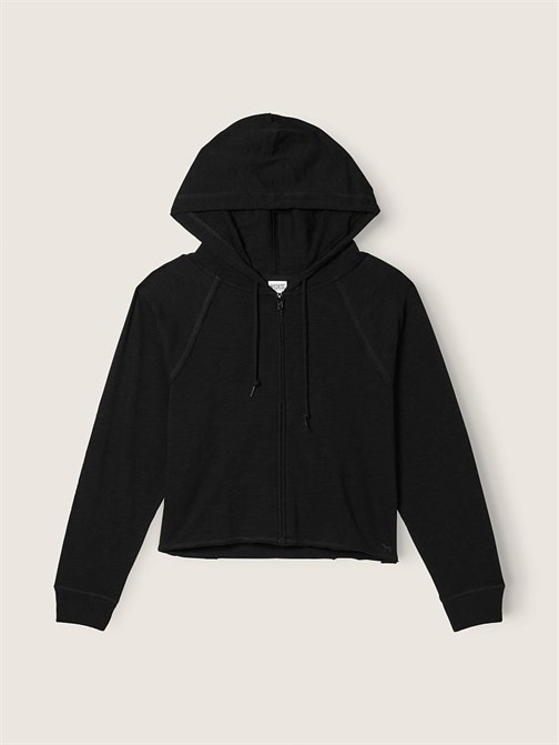 KIRÇILLI FERMUARLI KAPÜŞONLU SWEATSHIRT
