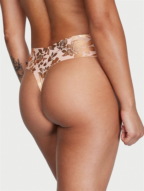 Lazer Kesim Metalik Baskılı Tanga Külot