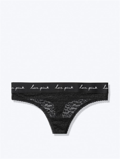 Logo Lace Thong