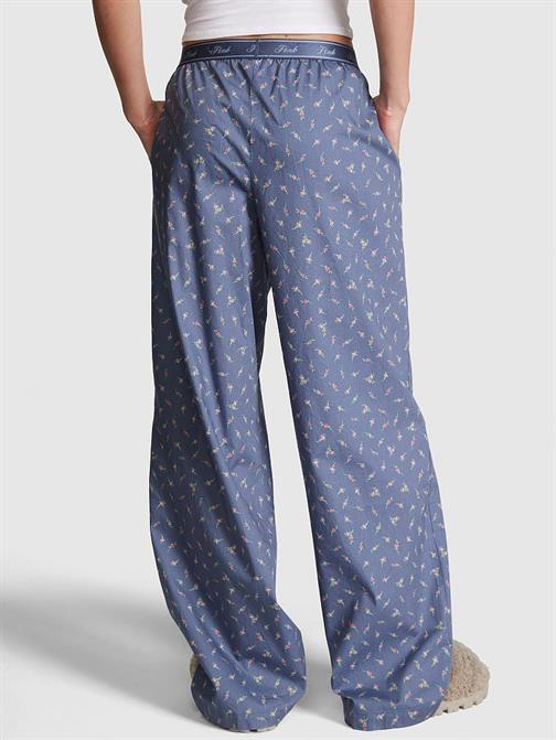 Logolu Pamuklu Poplin Pijama Altı