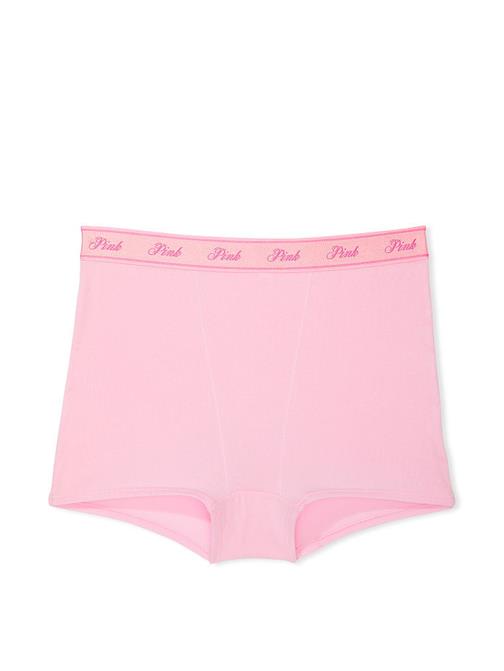 Logolu Pamuklu Yüksek Bel Boyshort Külot