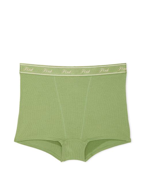 Logolu Pamuklu Yüksek Bel Boyshort Külot