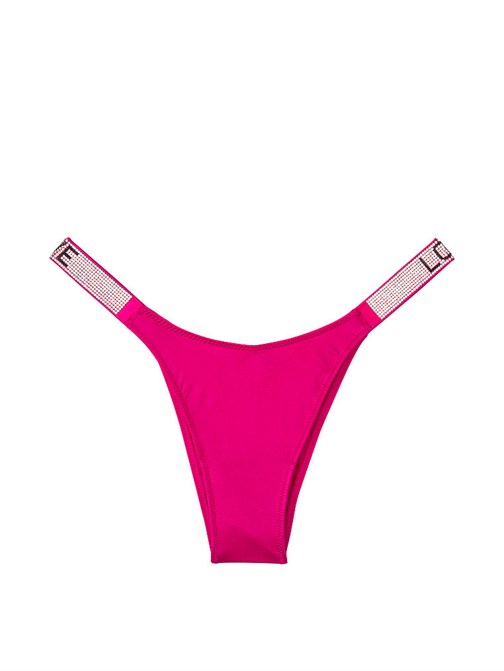 Love Rhinestone Shine Strap Brazilian Panty