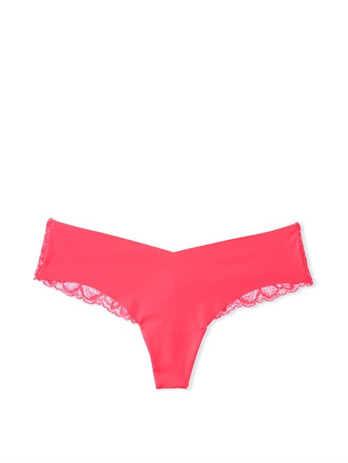 No-Show Floral Lace Back Thong Panty