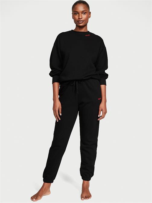 Pamuklu Bisiklet Yaka Oversize Polar Sweatshirt