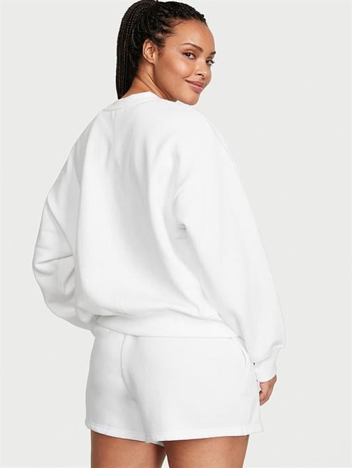 Pamuklu Bisiklet Yaka Oversize Polar Sweatshirt