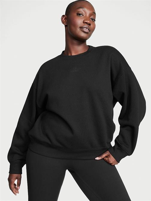 Pamuklu Bisiklet Yaka Oversize Polar Sweatshirt