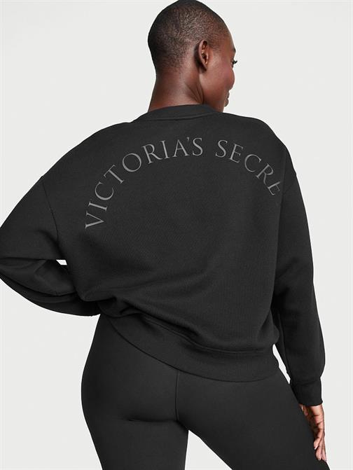 Pamuklu Bisiklet Yaka Oversize Polar Sweatshirt