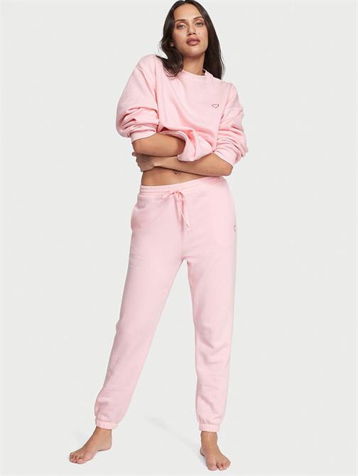 Pamuklu Bisiklet Yaka Oversize Polar Sweatshirt
