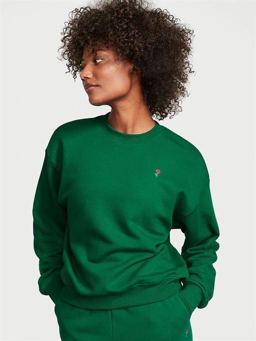 Pamuklu Bisiklet Yaka Oversize Polar Sweatshirt