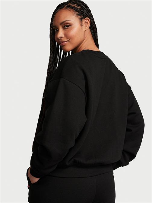 Pamuklu Bisiklet Yaka Oversize Polar Sweatshirt