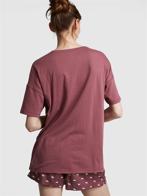 Pamuklu Oversize Pijama Üstü