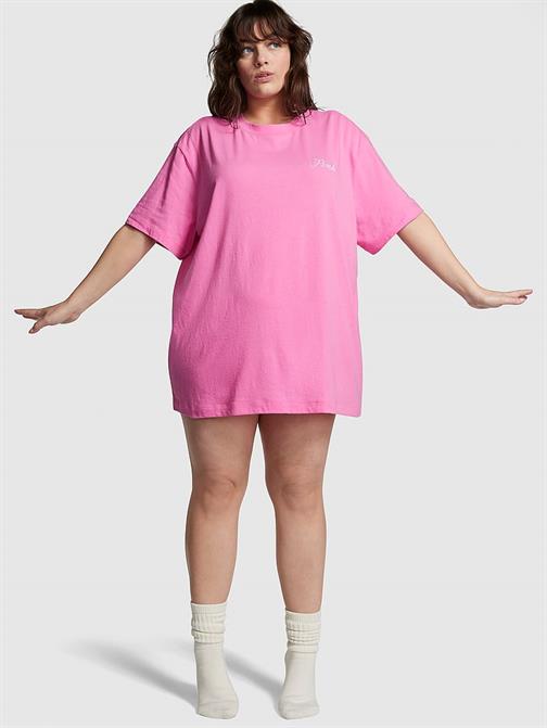 Pamuklu Oversize Uyku Tişörtü