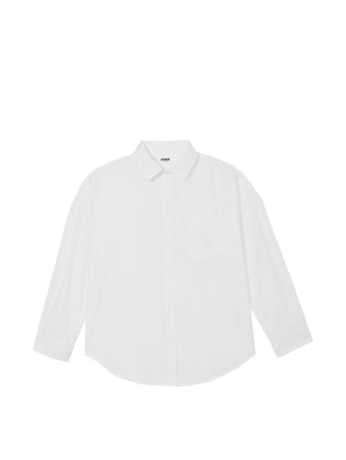 Pamuklu Poplin Oversize Düğmeli Uyku Gömleği