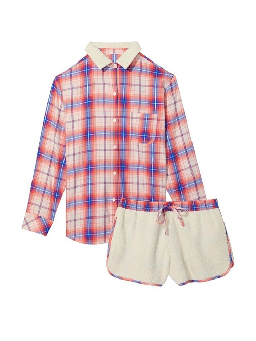 Peluş Polar Uzun Kollu Flannel Pijama Takımı