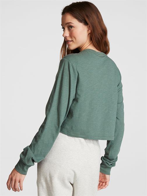 Premium Pamuklu Crop Uzun Kollu Tişört