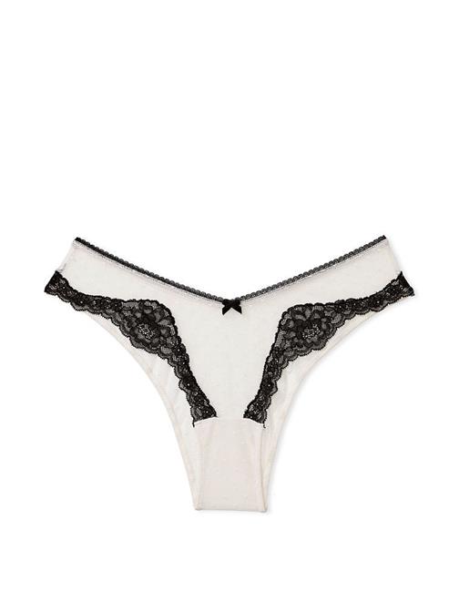 Puantiye Tüllü Dantelli Brazilian Külot