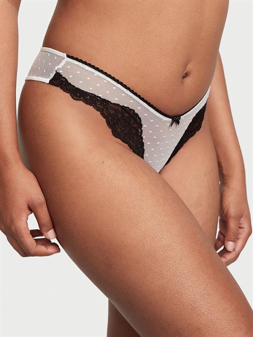 Puantiye Tüllü Dantelli Brazilian Külot