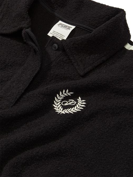 Reverse Crop Polo Sweatshirt