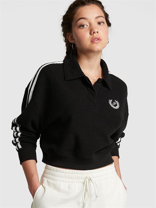 Reverse Crop Polo Sweatshirt