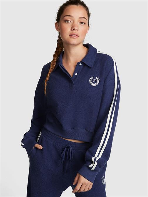 Reverse Crop Polo Sweatshirt