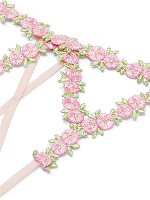 Rosebud İşlemeli Crotchless V-String Külot