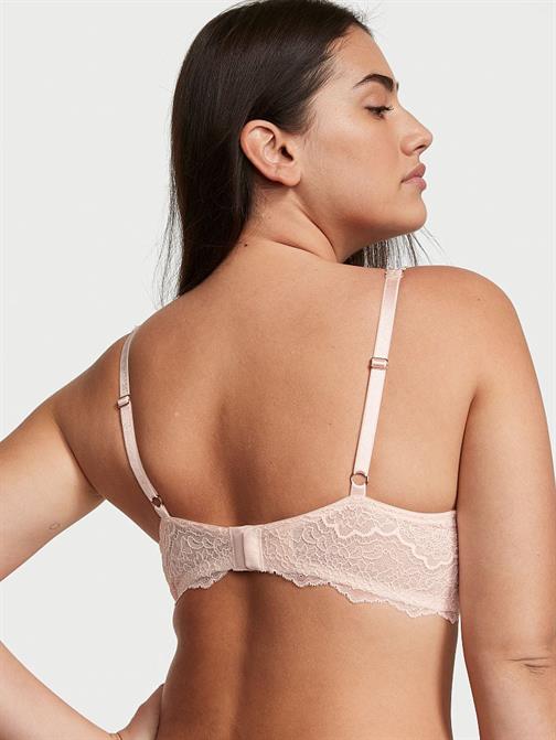 Rosebud İşlemeli Smooth Dantelli Hafif Astarlı Demi Sütyen