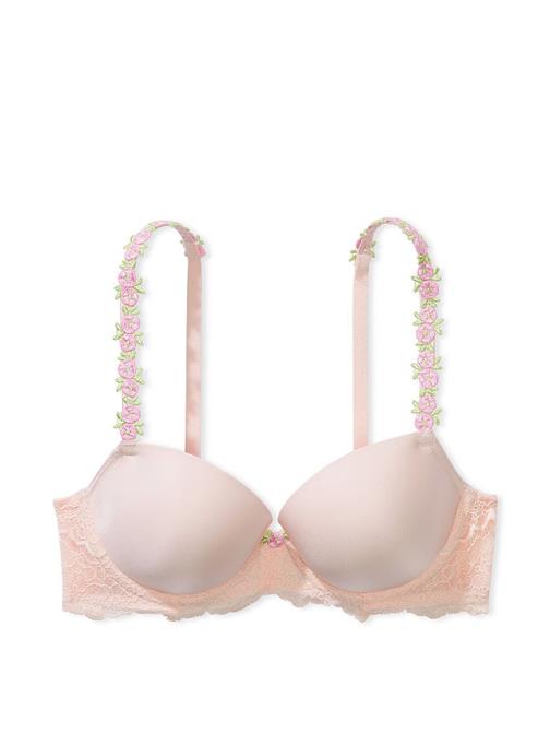 Rosebud İşlemeli Smooth Dantelli Hafif Astarlı Demi Sütyen
