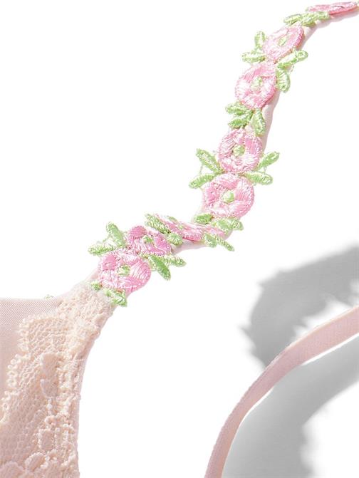 Rosebud İşlemeli Smooth Dantelli Push-Up Sütyen