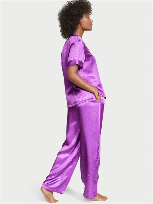 Saten Kısa Kollu Pijama Takımı