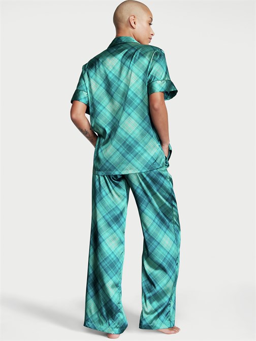 Saten Kısa Kollu Pijama Takımı
