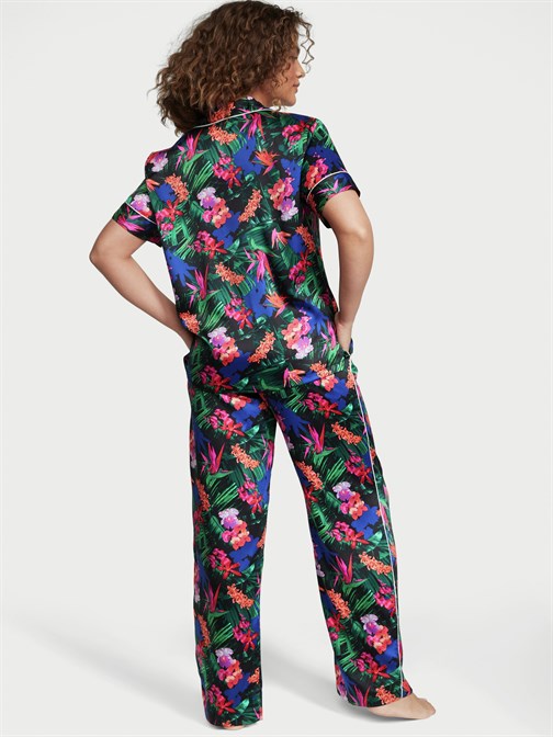 Saten Kısa Kollu Pijama Takımı