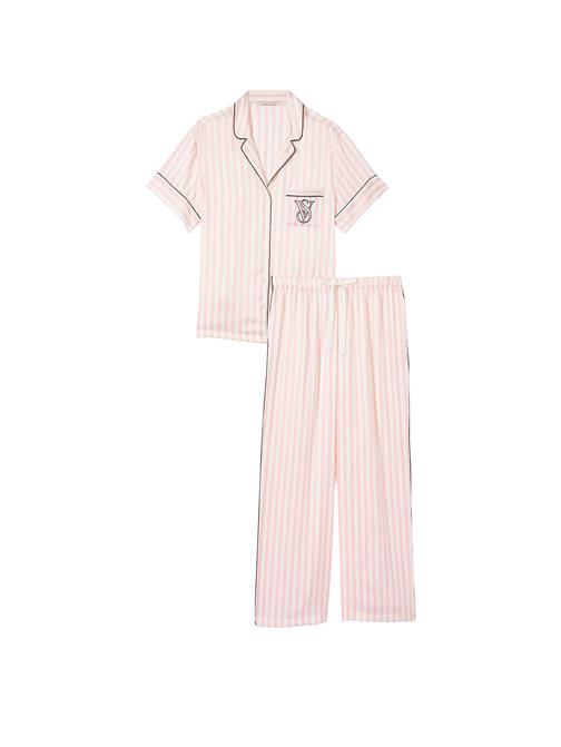 Saten Kısa Kollu Pijama Takımı