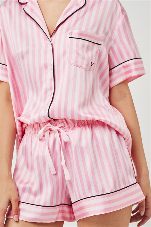 Saten Kısa Pijama Takımı
