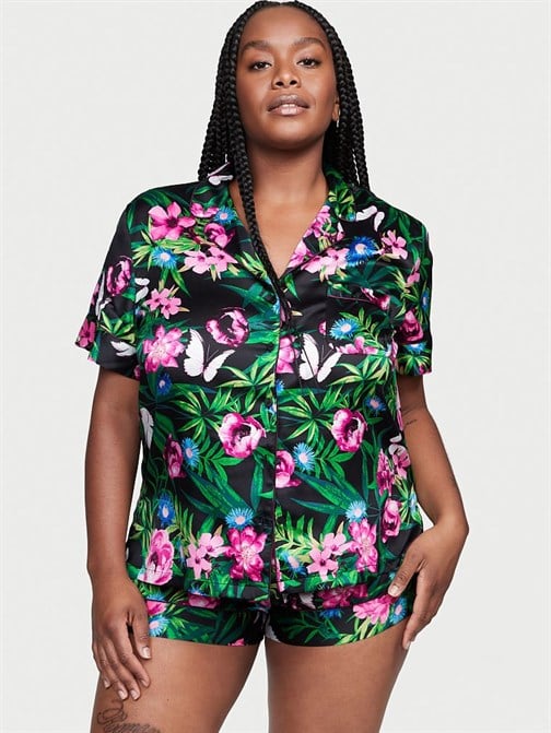 Saten Kısa Pijama Takımı