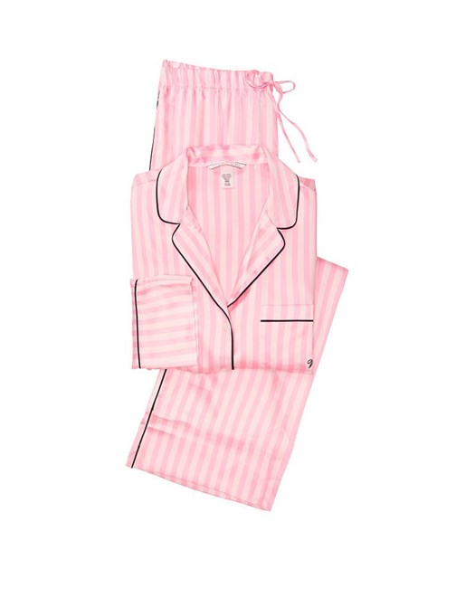Saten Uzun Pijama Seti