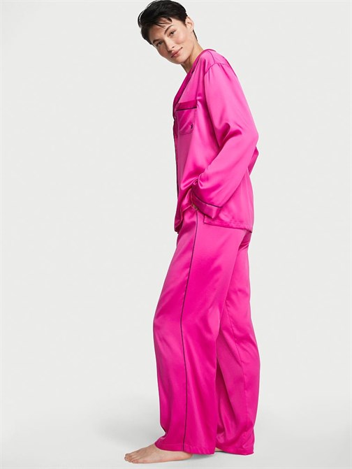 Saten Uzun Pijama Takımı
