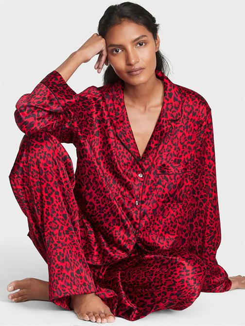 Saten Uzun Pijama Takımı